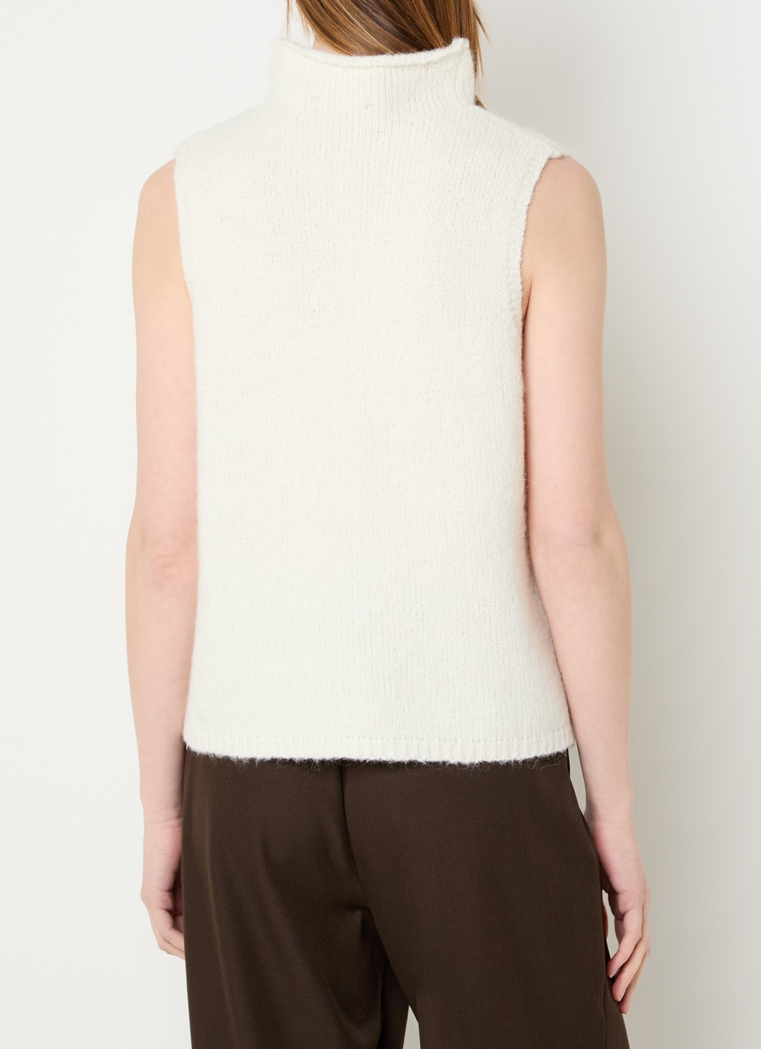 Neo Noir Odelia grofgebreide top in alpaca wolblend - achterkant 4 gebroken wit