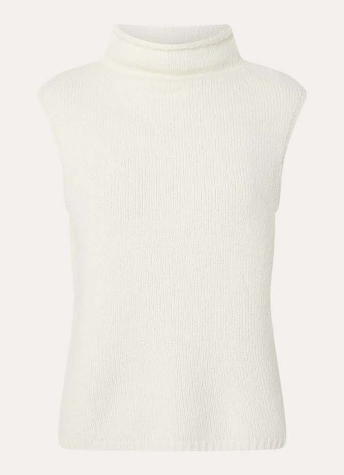 Neo Noir Odelia grofgebreide top in alpaca wolblend - voorkant 2 gebroken wit