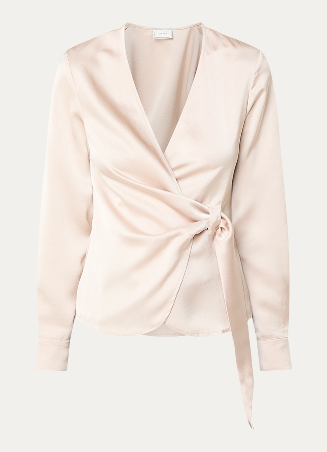 Neo Noir Petris blouse van satijn  - voorkant naturel