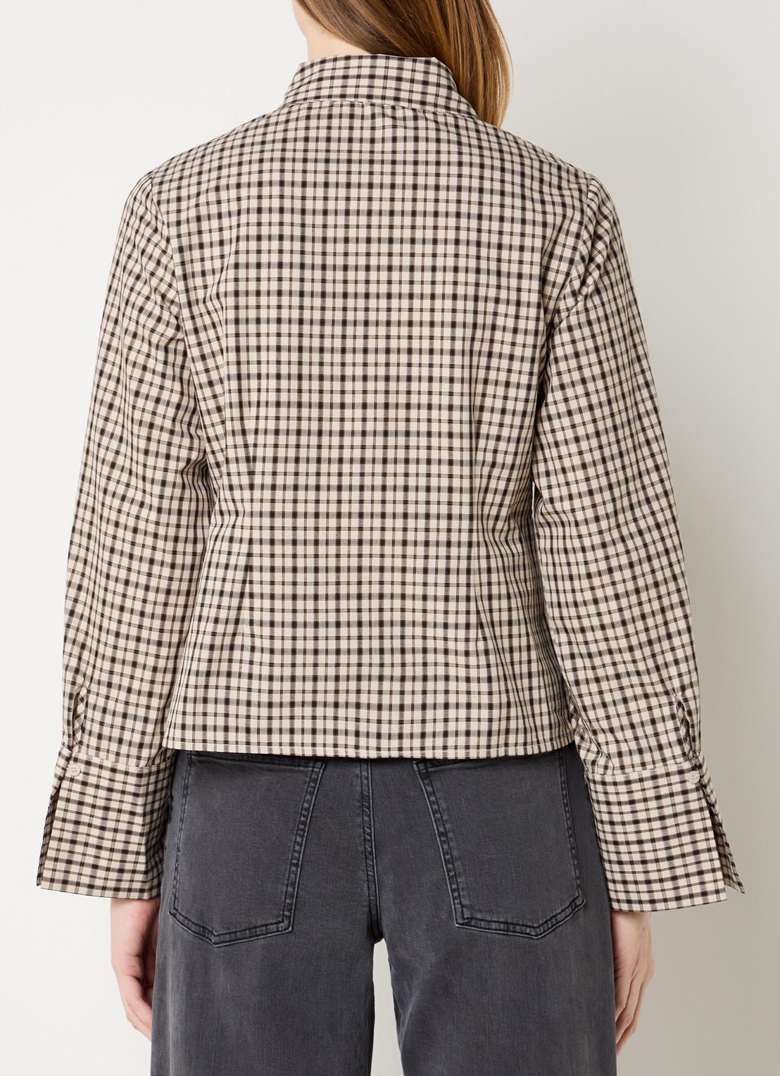 Neo Noir Rosa blouse met ruitdessin - achterkant 2 beige