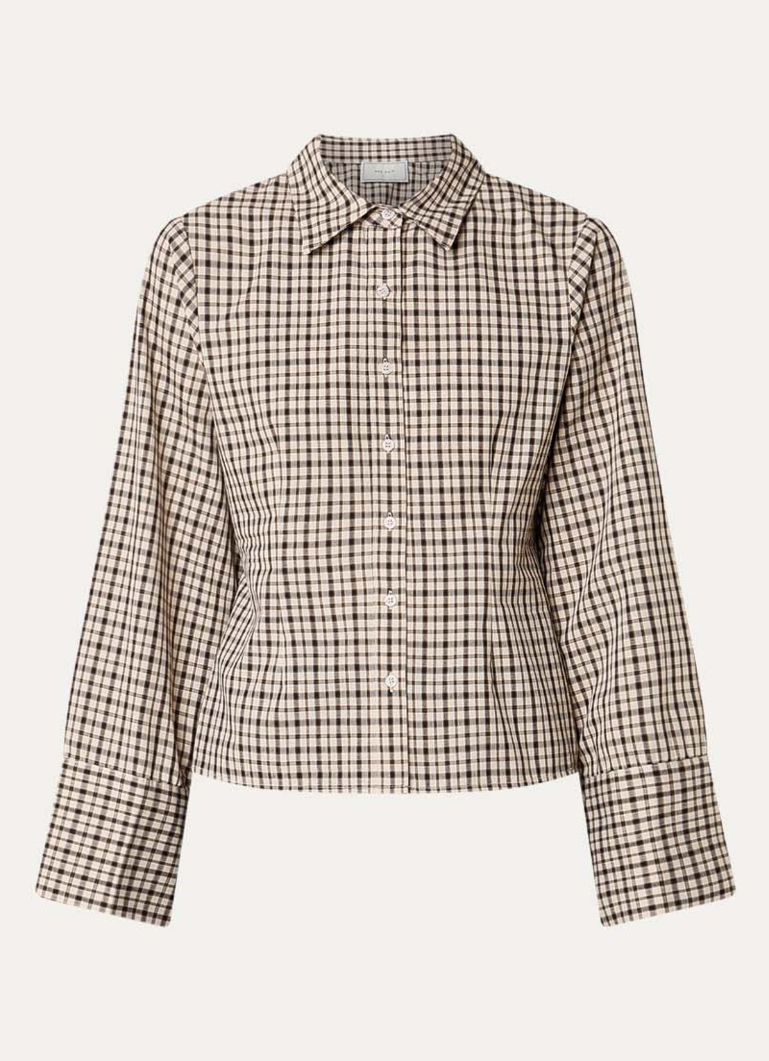 Neo Noir Rosa blouse met ruitdessin - voorkant 3 beige