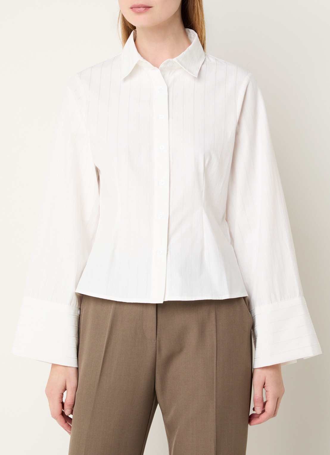 Neo Noir Rosa blouse met streepprint - detail 3 wit