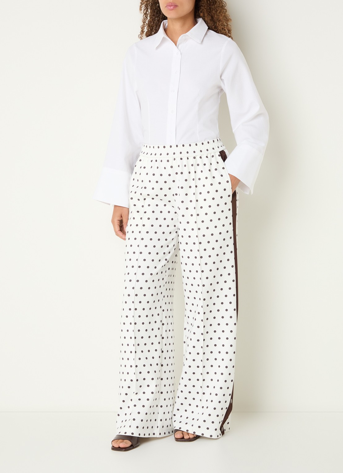 Neo Noir Rosa blouse met trompetmouw - voorkant 2 wit
