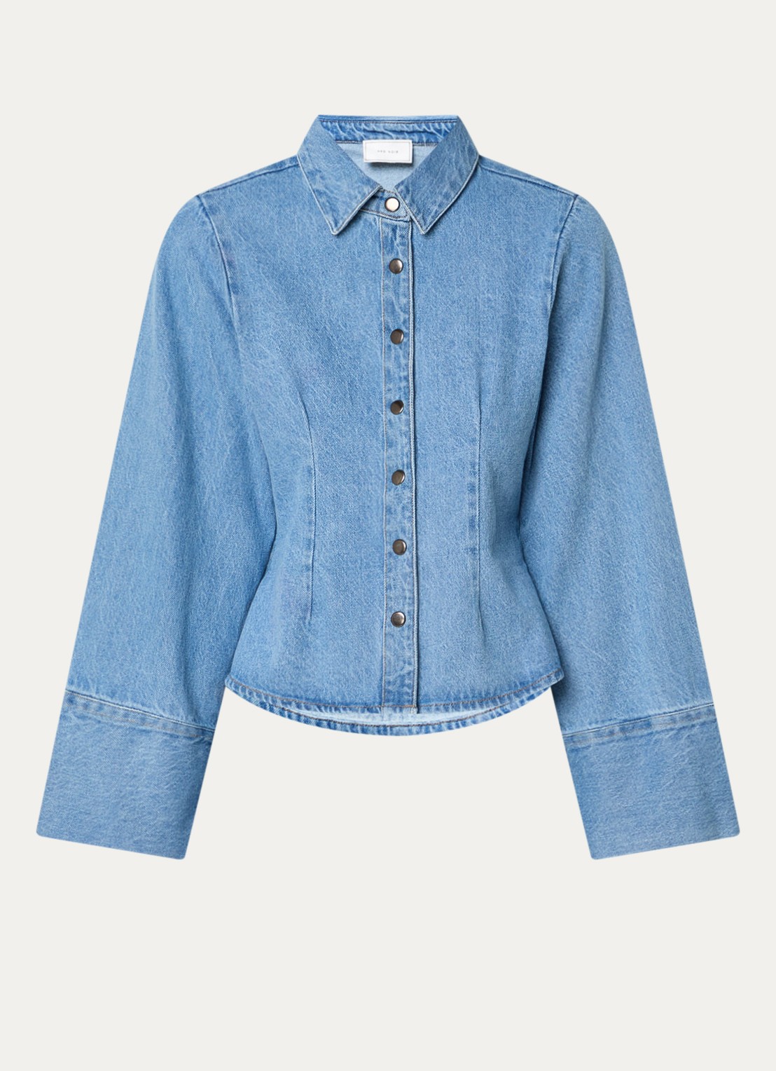 Neo Noir Rosa blouse van denim - voorkant 3 donkerblauw