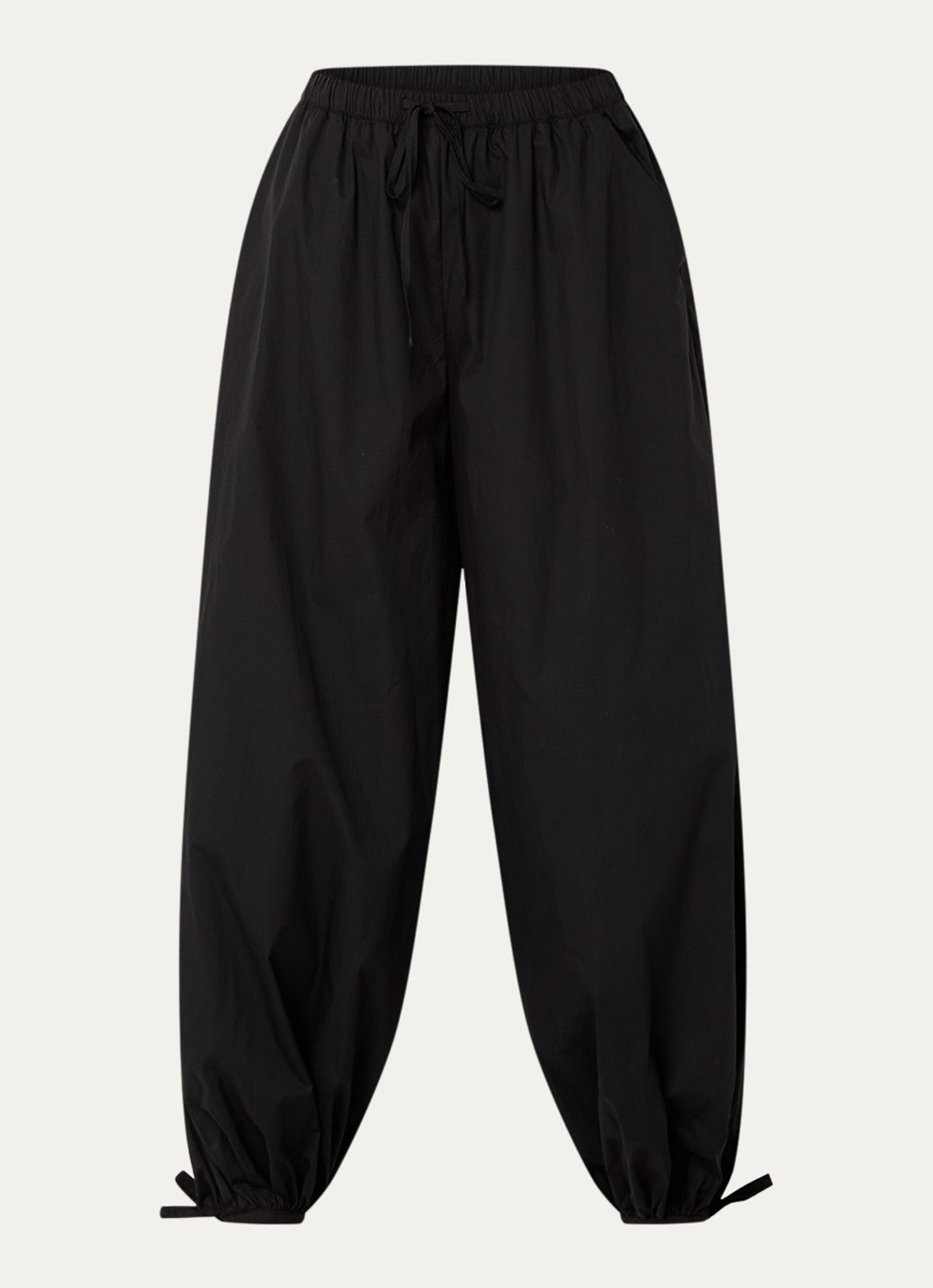 Neo Noir Roxane high waist balloon fit broek met steekzakken - voorkant zwart