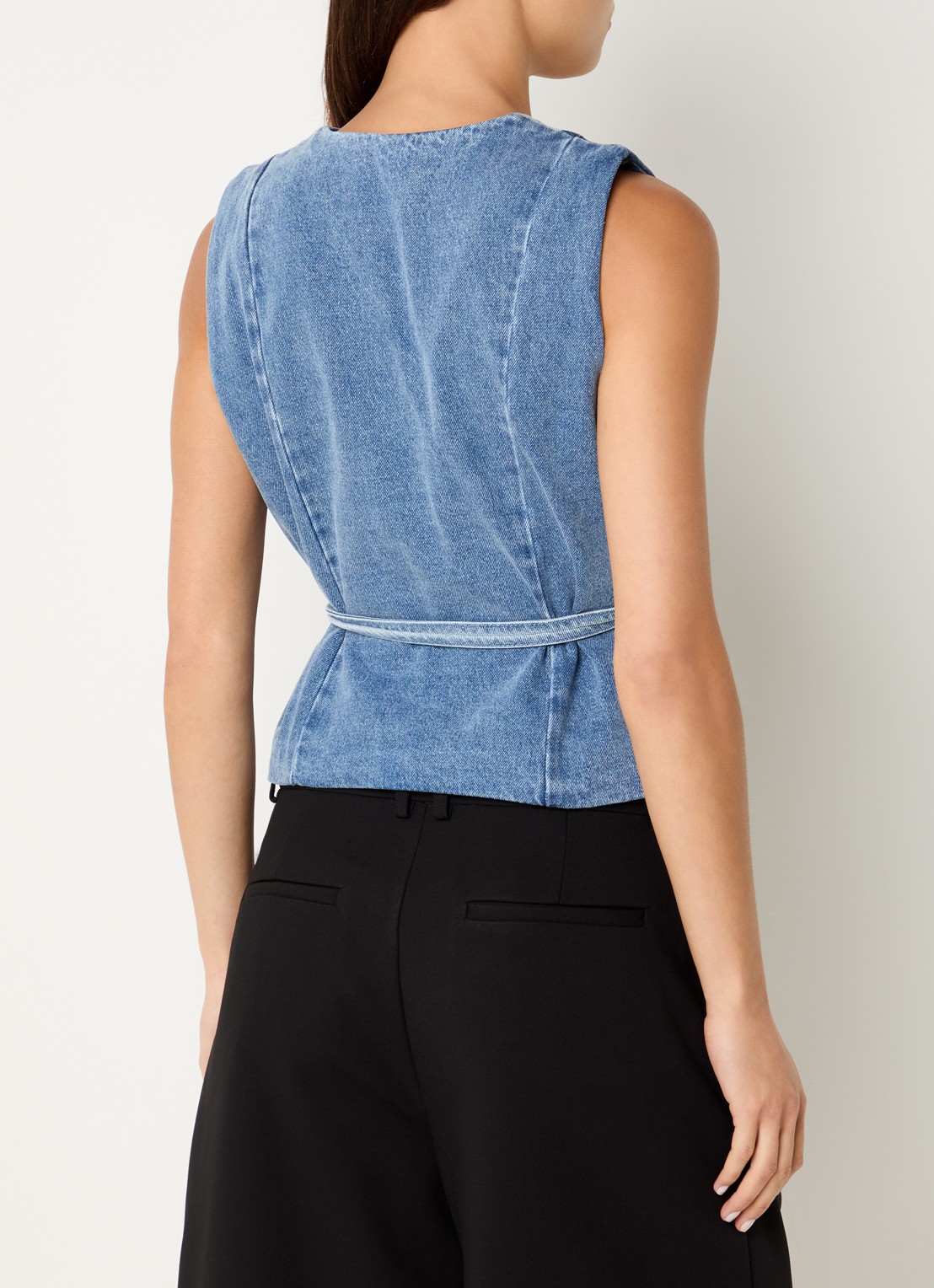Neo Noir Samara gilet met striksluiting - achterkant 4 blauw