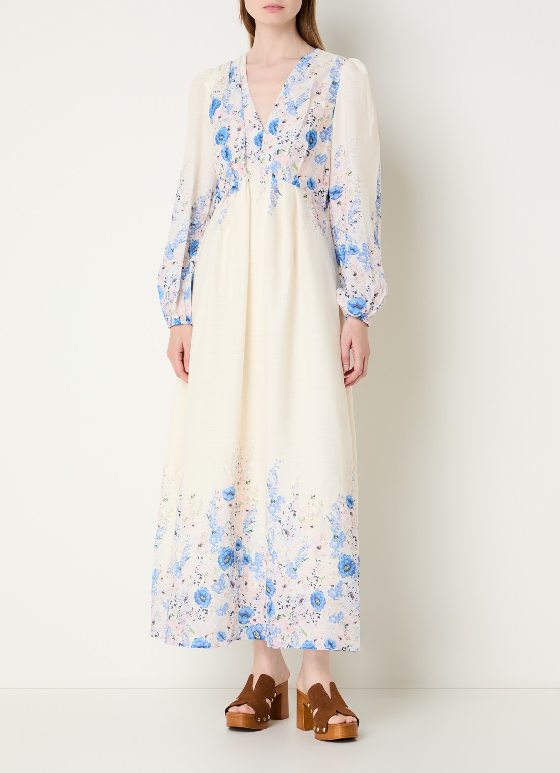 Neo Noir Silfi maxi tuniekjurk met print - detail 2 creme