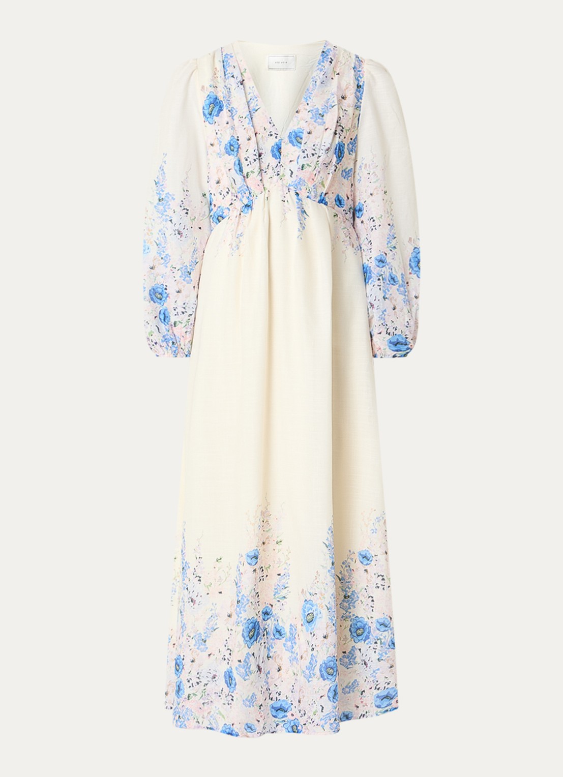 Neo Noir Silfi maxi tuniekjurk met print - voorkant 3 creme