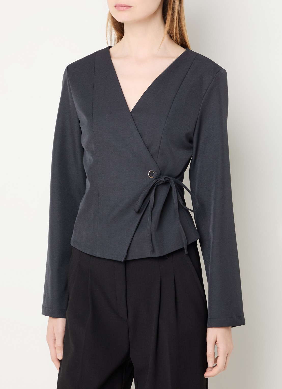 Neo Noir Simmi tuniek met gestrikt detail - detail 2 antraciet