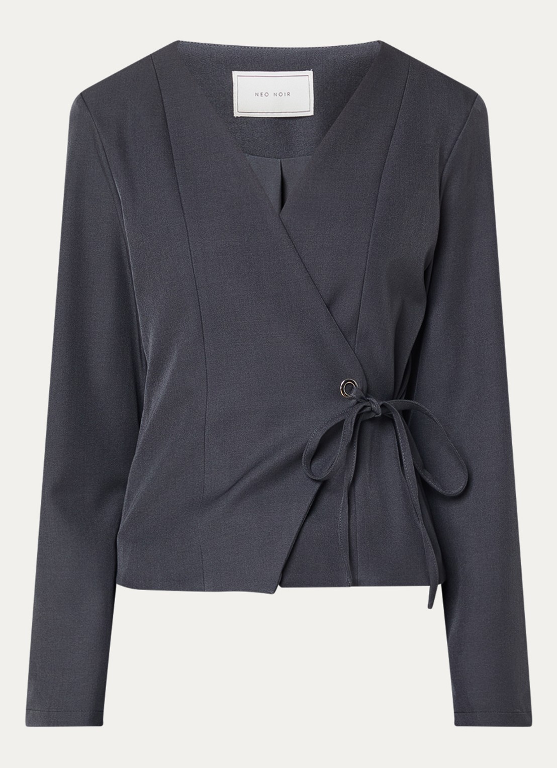 Neo Noir Simmi tuniek met gestrikt detail - voorkant 3 antraciet