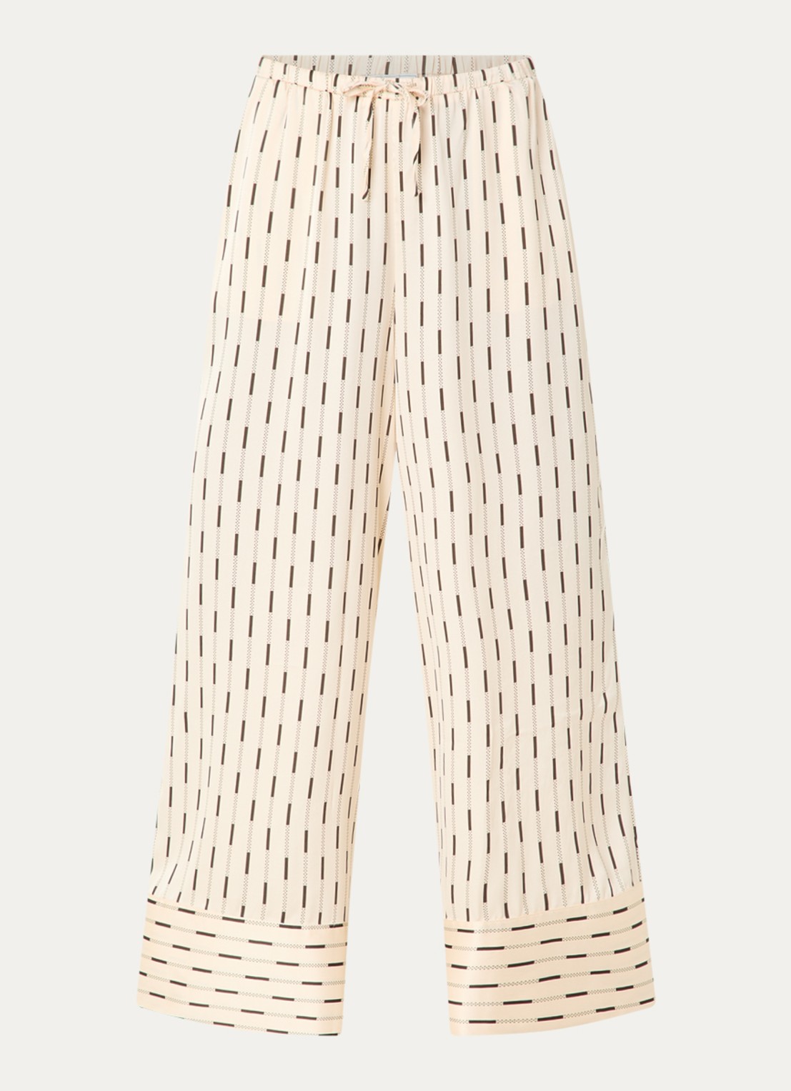 Neo Noir Sora high waist wide fit pantalon met print - voorkant 3 creme