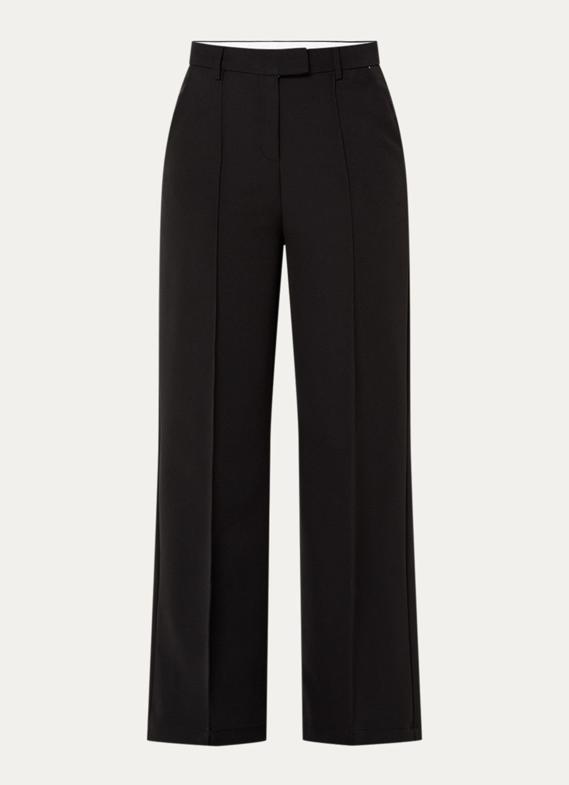 Neo Noir Sury high waist loose fit pantalon met steekzakken - voorkant 3 zwart