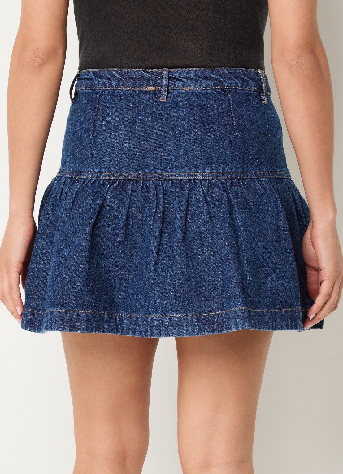 Neo Noir Tripa mini spijkerrok met steekzakken - achterkant 4 blauw