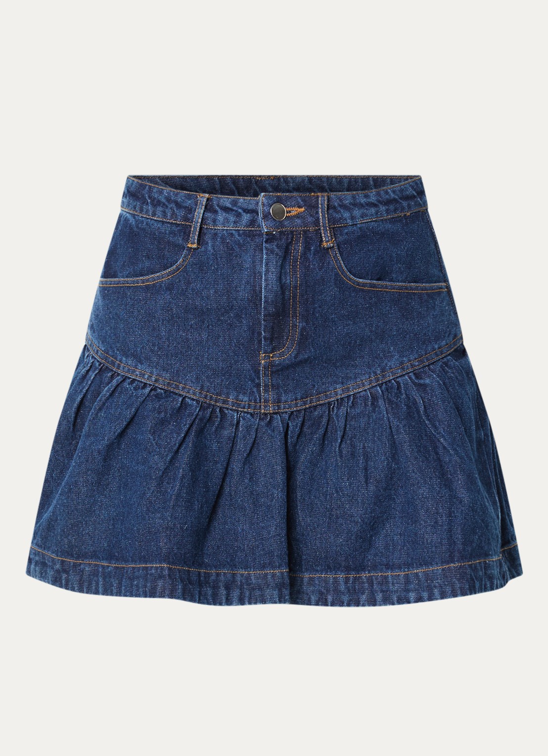 Neo Noir Tripa mini spijkerrok met steekzakken - voorkant 2 blauw