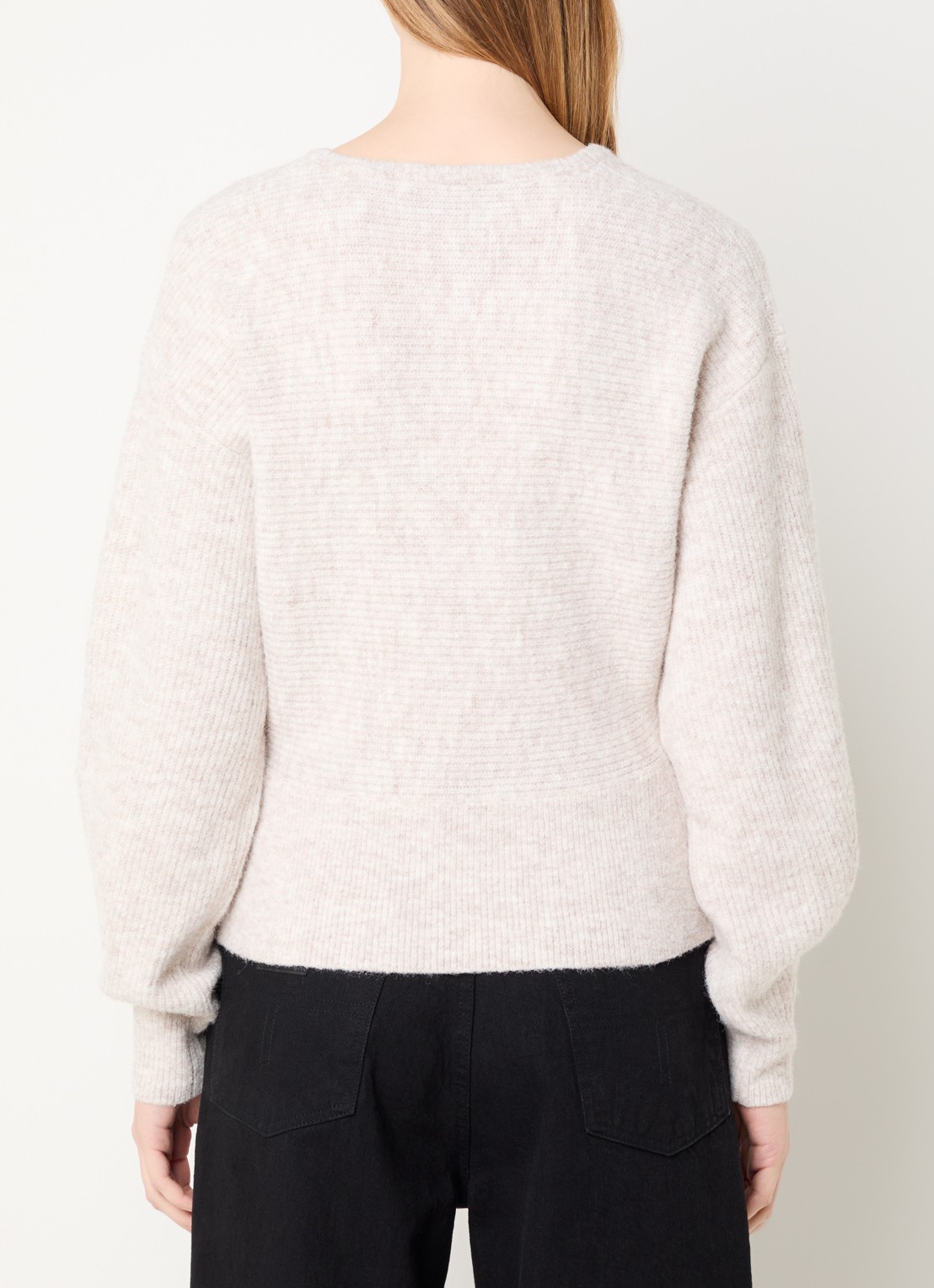 Neo Noir Turuna grofgebreide pullover in wolblend - achterkant 3 beige