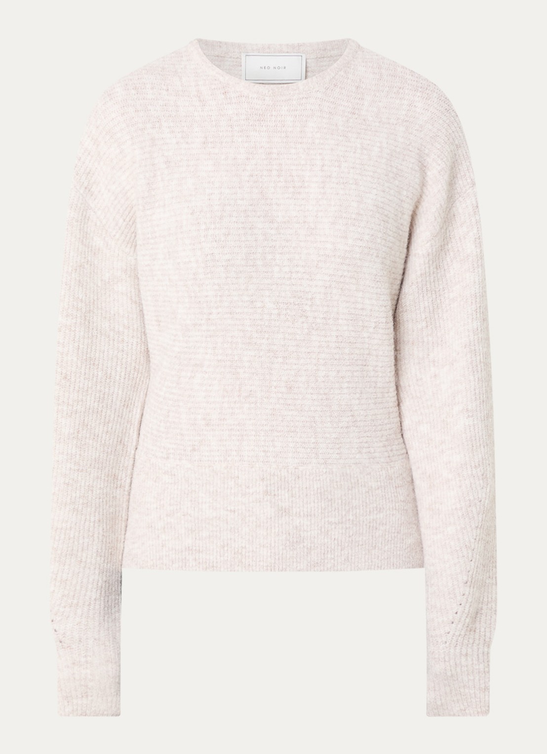 Neo Noir Turuna grofgebreide pullover in wolblend - voorkant beige