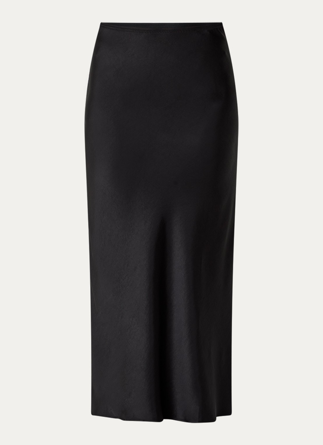 Neo Noir Vicky maxi rok van satijn - voorkant zwart