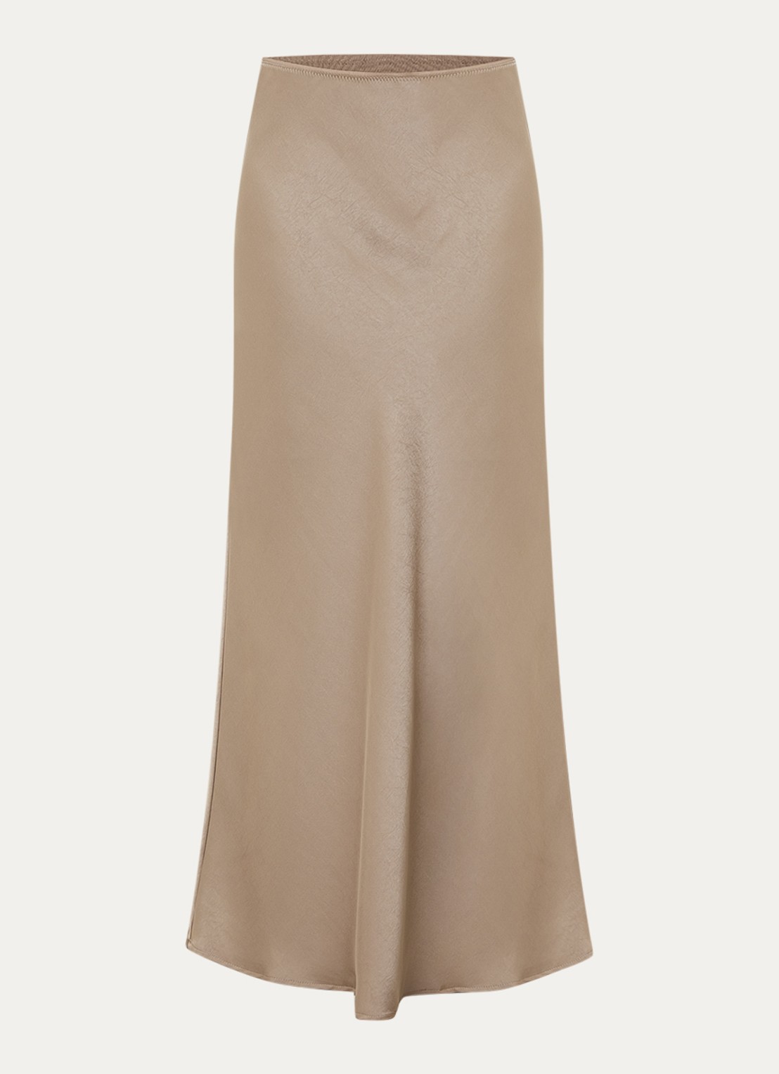 Neo Noir Vicky maxi rok van satijn - voorkant 2 taupe