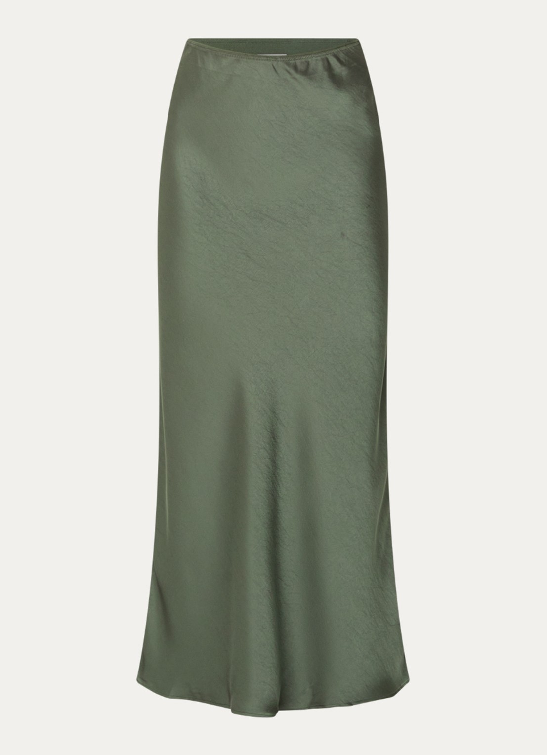 Neo Noir Vicky maxi rok van satijn - voorkant 2 groen