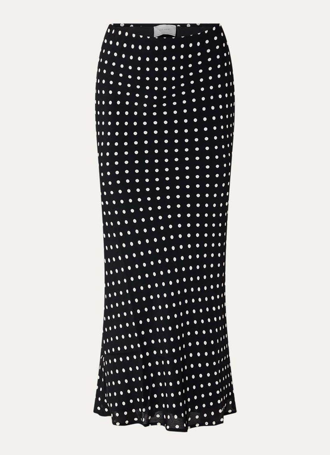 Neo Noir Viso maxi rok met stippenprint - voorkant 2 zwart