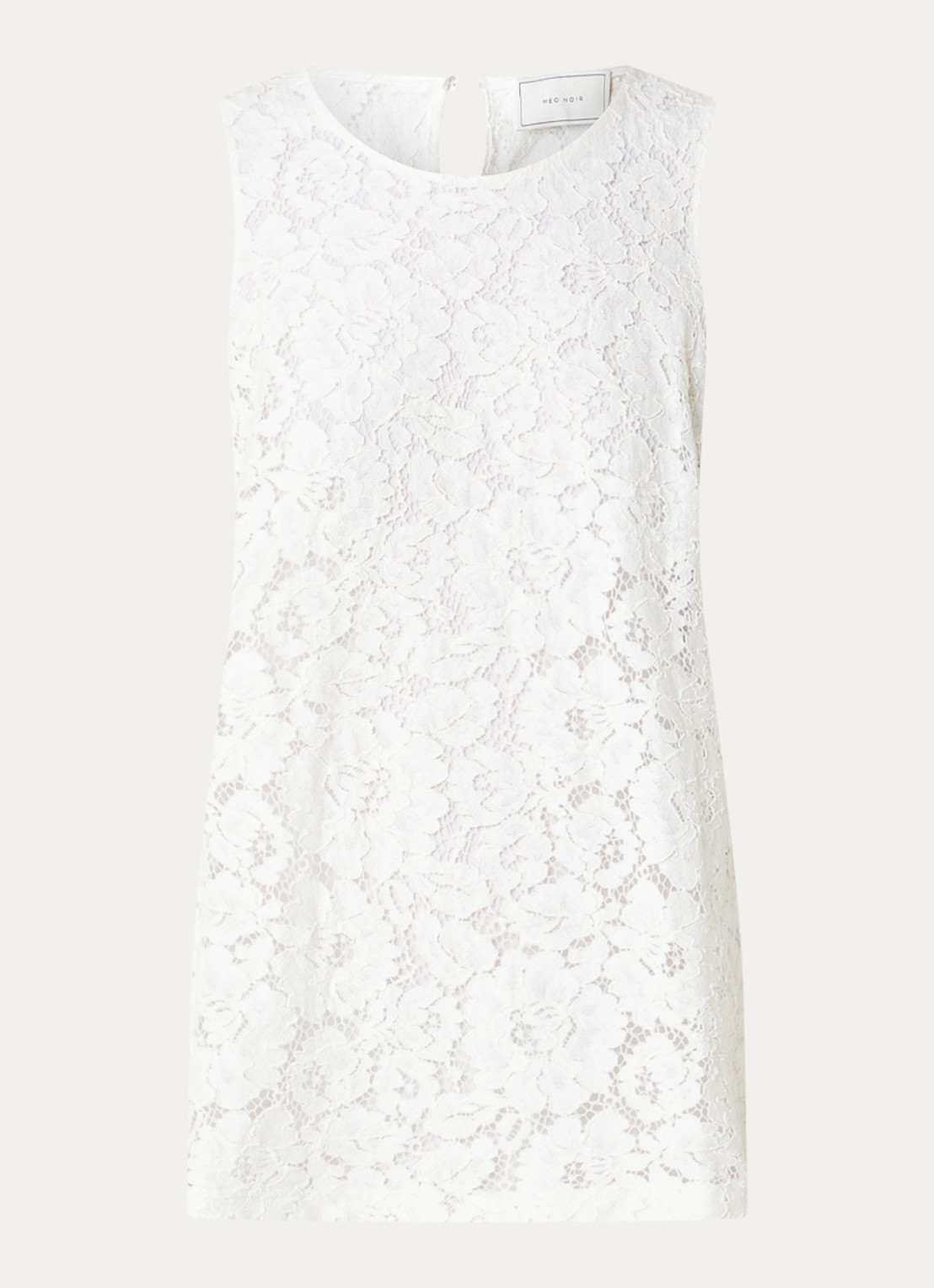 Neo Noir Vivien semi-transparante top met broderie - voorkant 3 gebroken wit