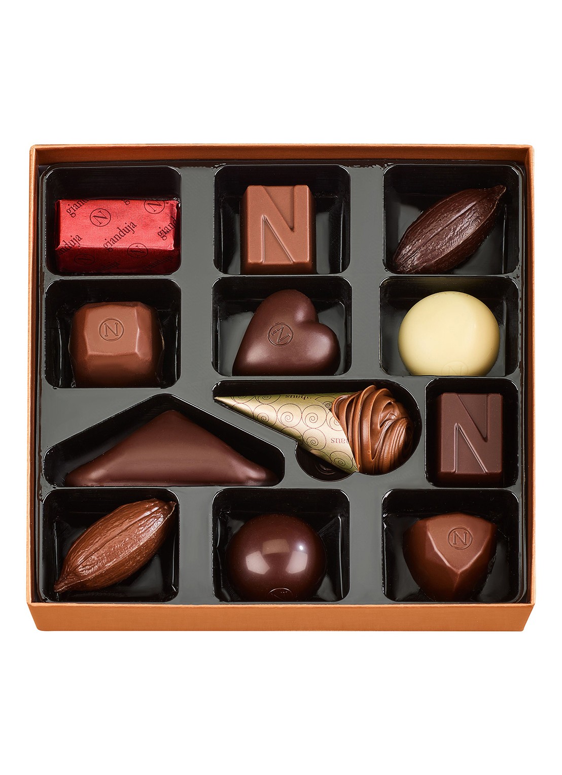 Neuhaus Chocolade bonbons 12 stuks - achterkant undefined