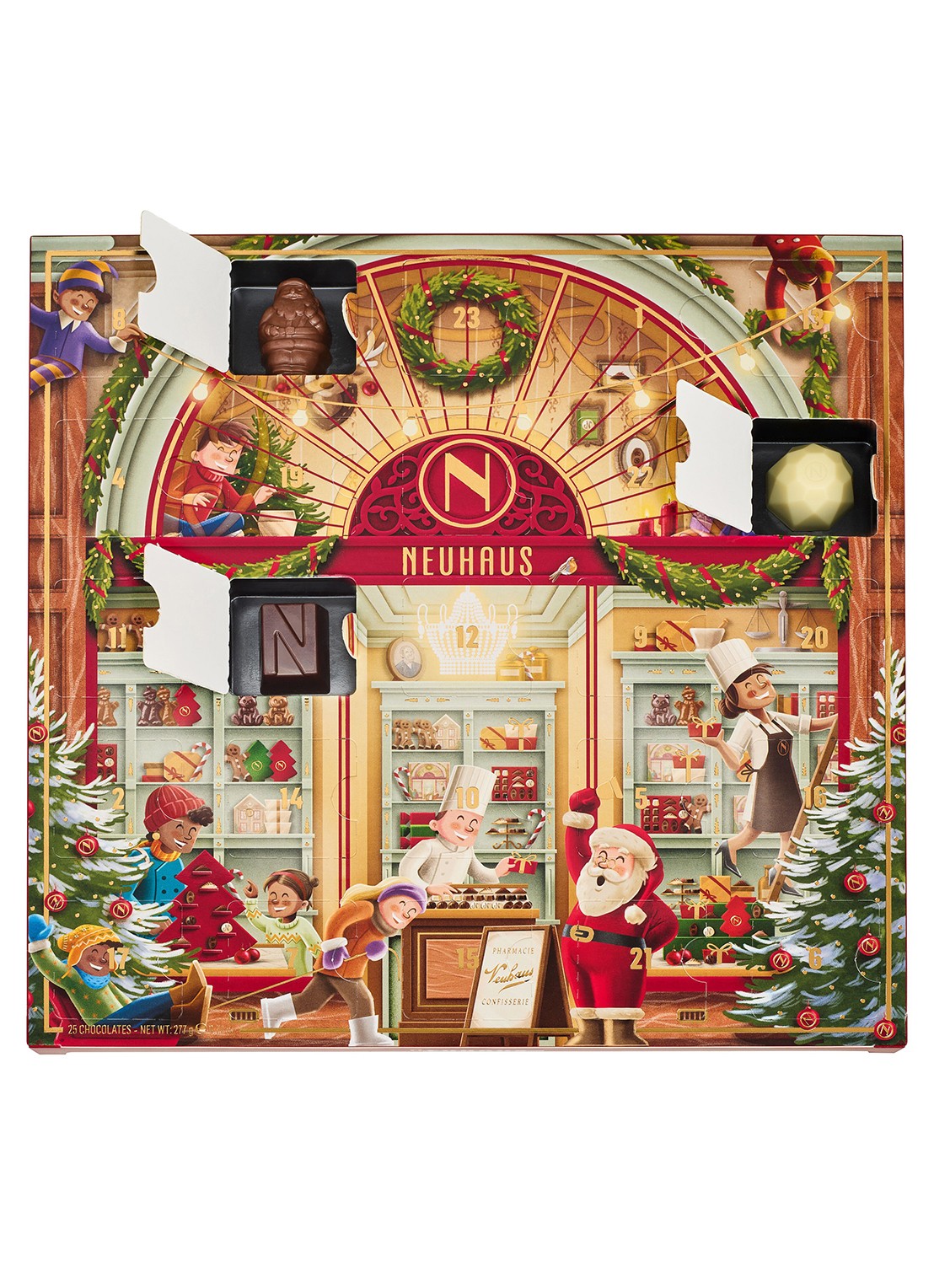 Neuhaus Klassieke Neuhaus Adventskalender gevuld met chocolade bonbons - 25 dagen - voorkant 3 undefined