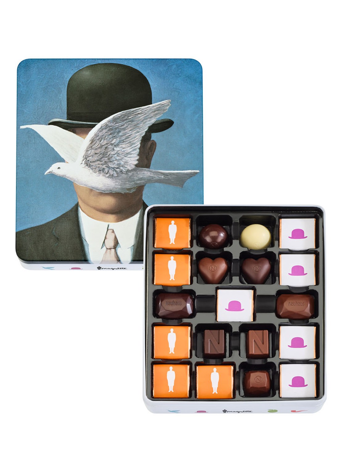 Neuhaus Magritte Tin Box bonbons 29 stuks - voorkant 2 blauw