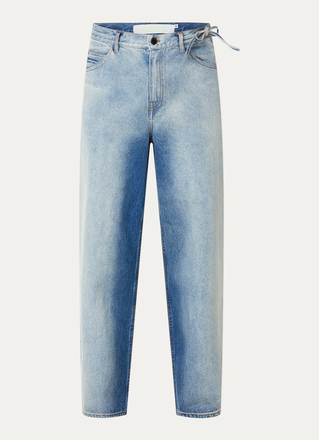 New Amsterdam Surf Association 40A wide leg jeans met lichte wassing - voorkant indigo