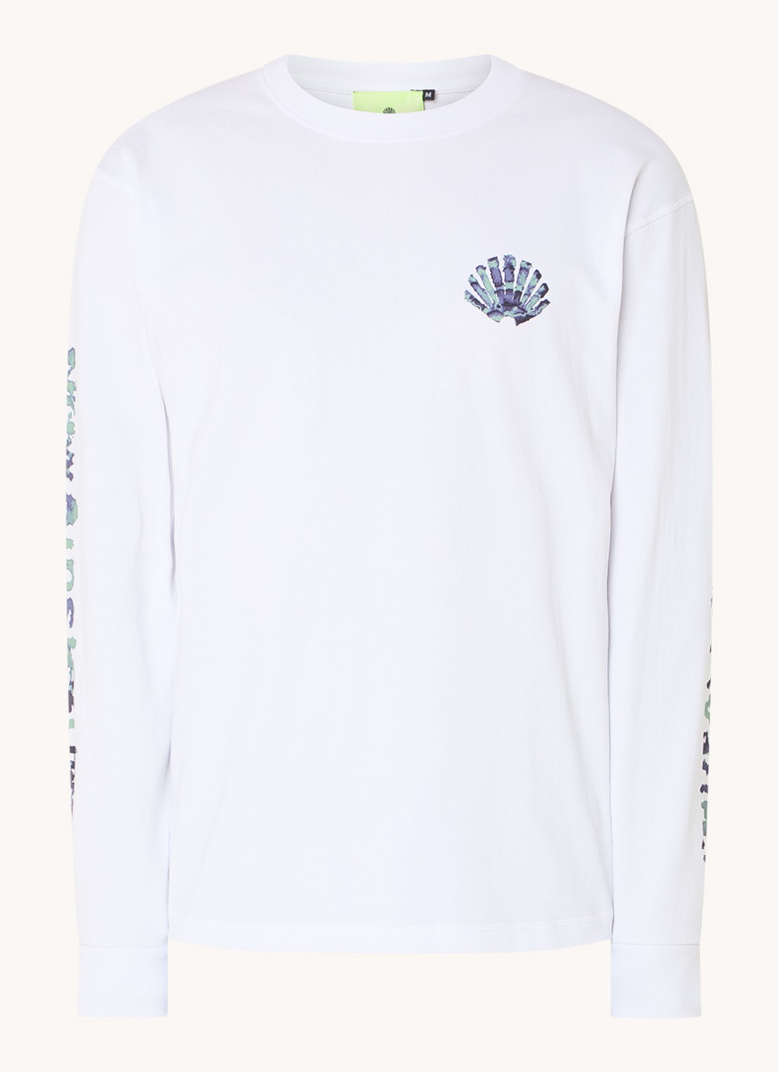 New Amsterdam Surf Association Aquarelle longsleeve met logo- en backprint - voorkant 2 wit