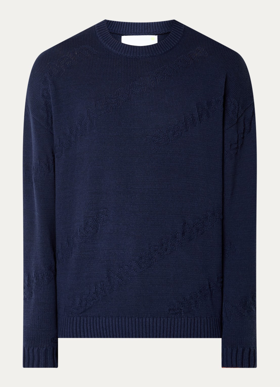 New Amsterdam Surf Association Fijngebreide trui met ingebreide logo - voorkant 2 donkerblauw