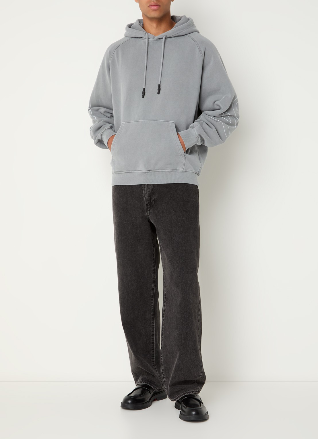 New Amsterdam Surf Association Hoodie met backprint  - voorkant 3 grijs