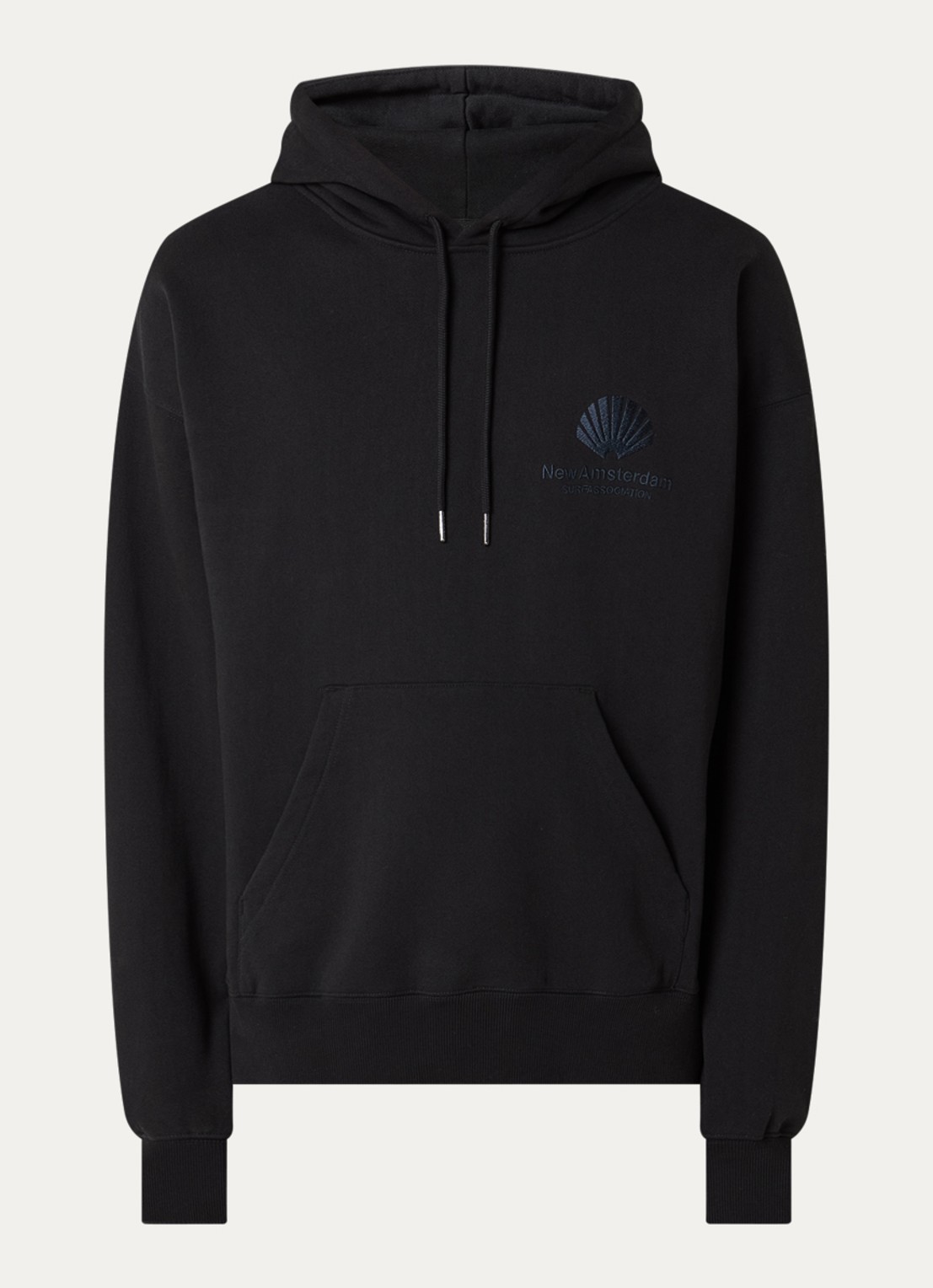 New Amsterdam Surf Association Hoodie met logoborduring - voorkant zwart