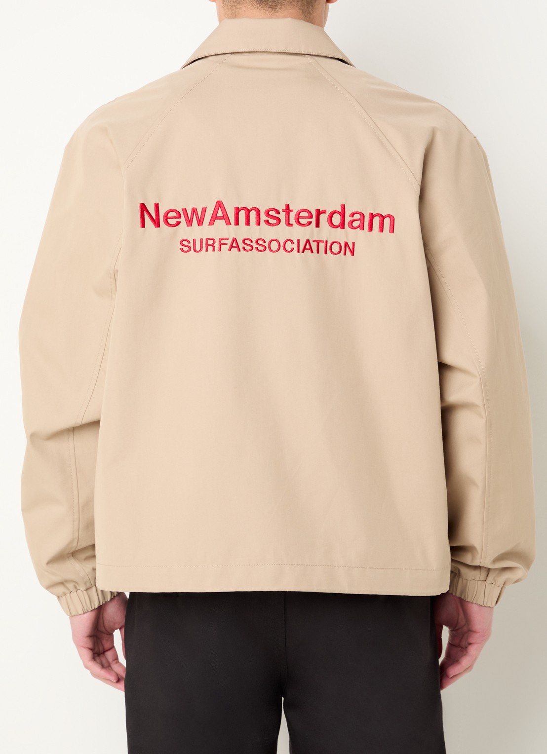 New Amsterdam Surf Association Jack met logo- en backprint - detail 2 beige