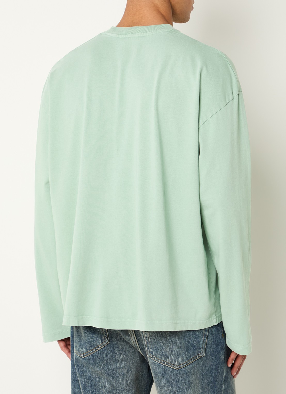 New Amsterdam Surf Association Longsleeve met logoborduring - achterkant 3 lichtgroen