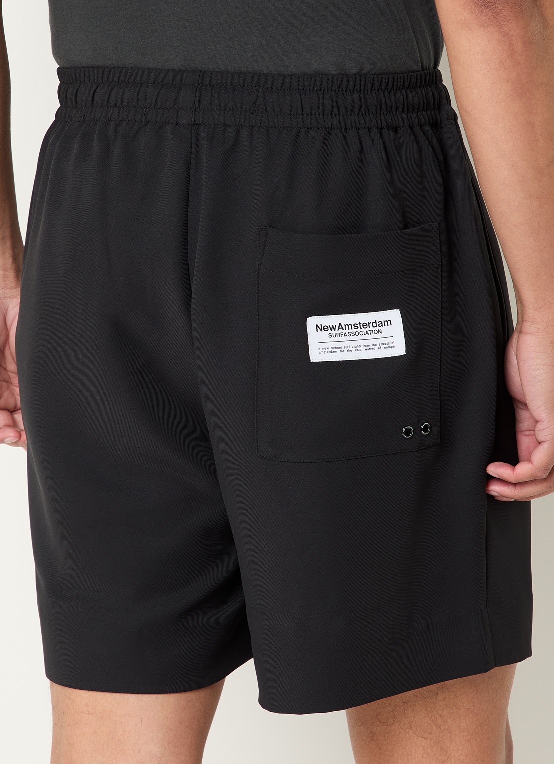 New Amsterdam Surf Association Loose fit korte broek met print - achterkant zwart