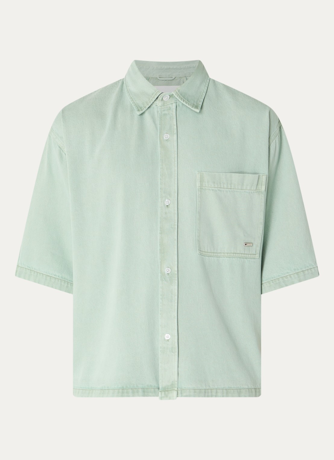 New Amsterdam Surf Association Regular fit overhemd met borstzak - voorkant mint