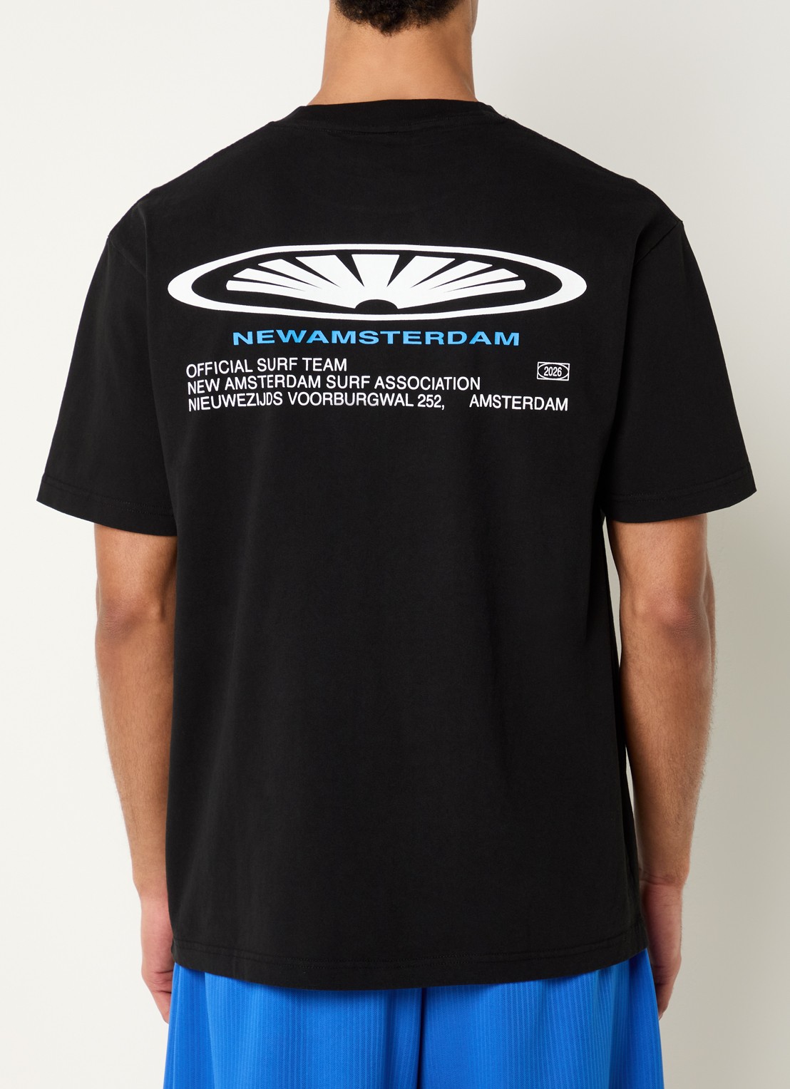 New Amsterdam Surf Association Shaper T-shirt met logo- en backprint - detail 2 zwart