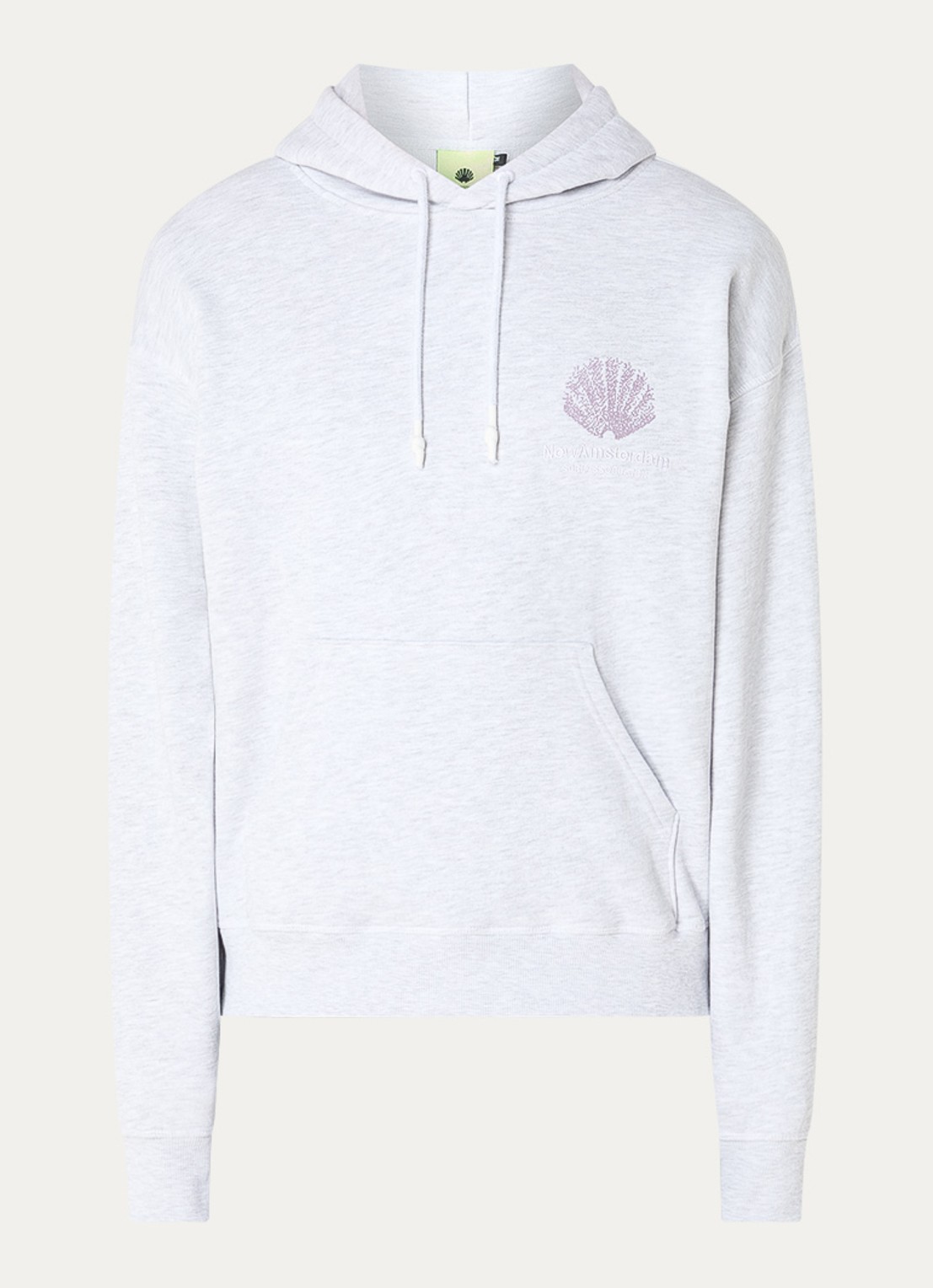 New Amsterdam Surf Association Sprayed hoodie met logo- en backprint - voorkant 4 grijs