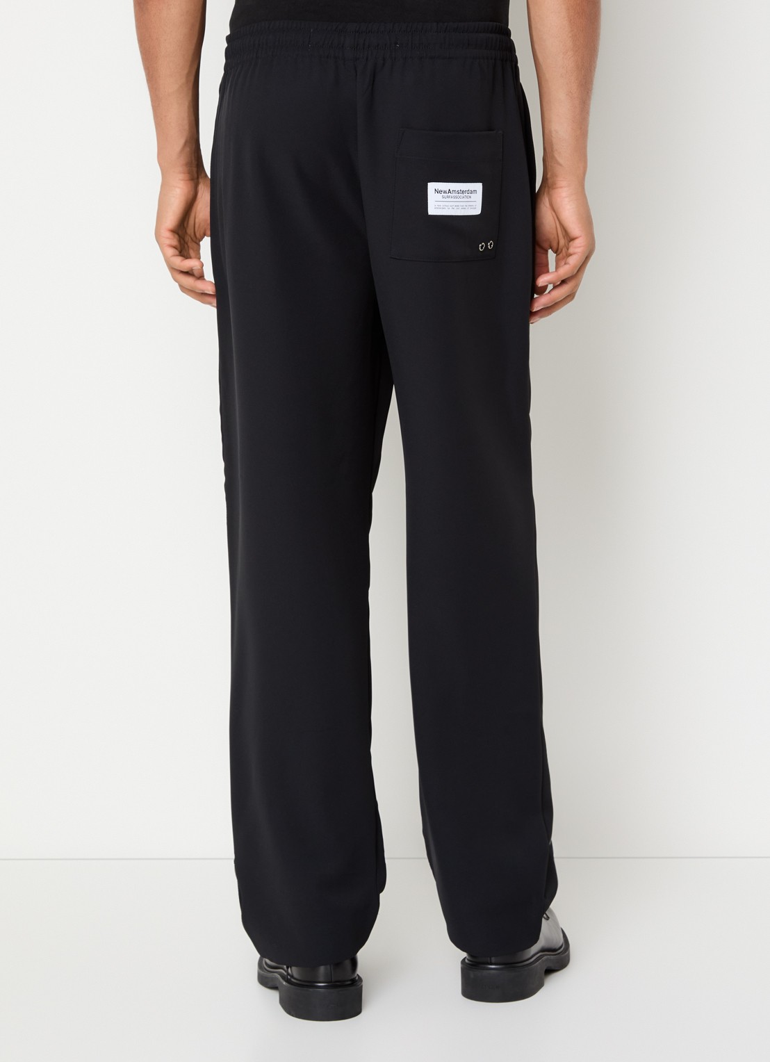 New Amsterdam Surf Association Straight fit chino met steekzakken - achterkant 5 zwart