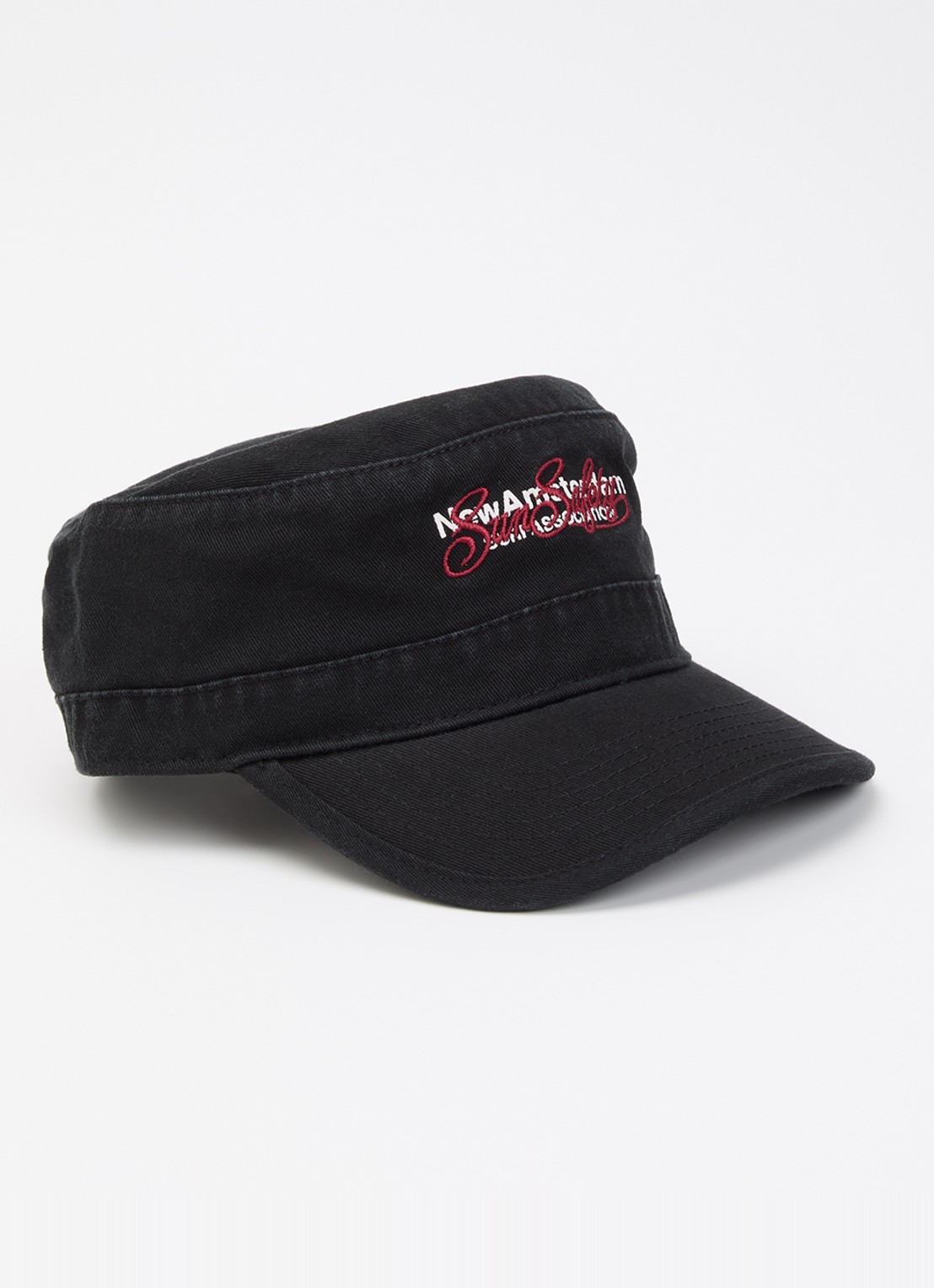 New Amsterdam Surf Association Sunsafety pet met logo en borduring - voorkant 2 zwart