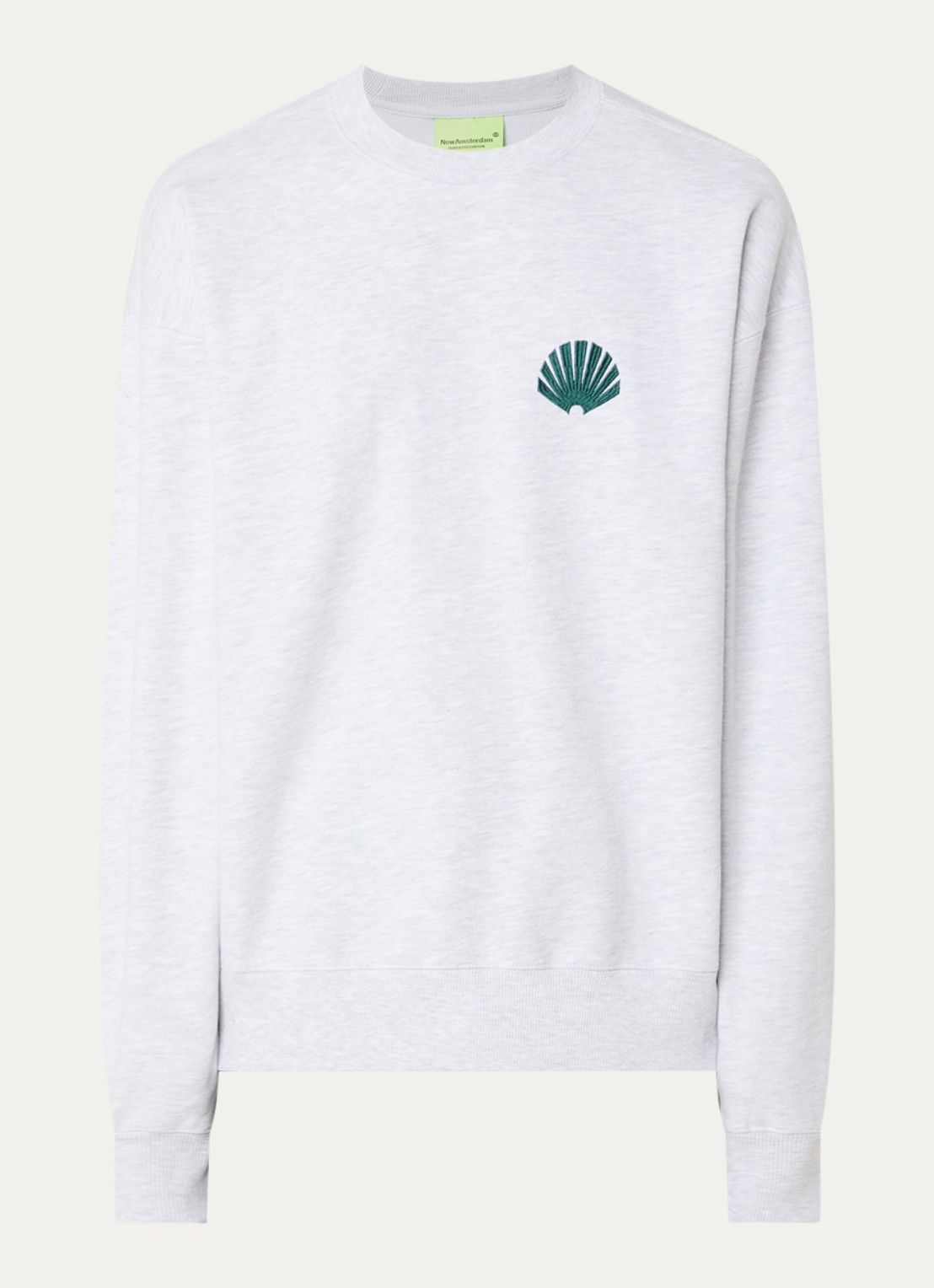 New Amsterdam Surf Association Sweater met logo- en backprint - voorkant 2 grijsmele
