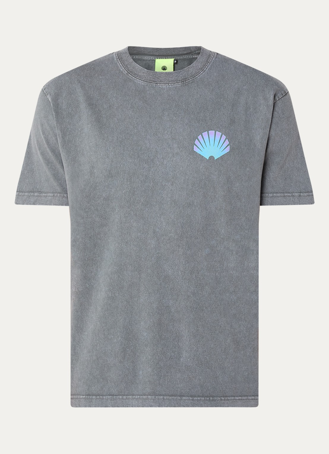 New Amsterdam Surf Association T-shirt met logo- en backprint - voorkant 2 middengrijs