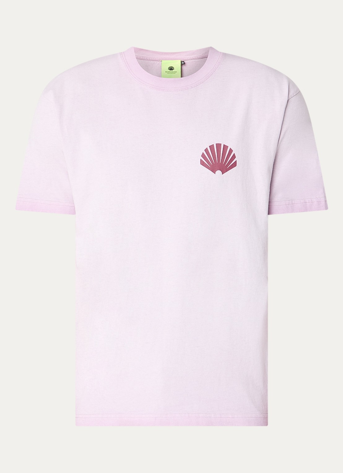 New Amsterdam Surf Association T-shirt met logo- en backprint - voorkant 2 lichtpaars
