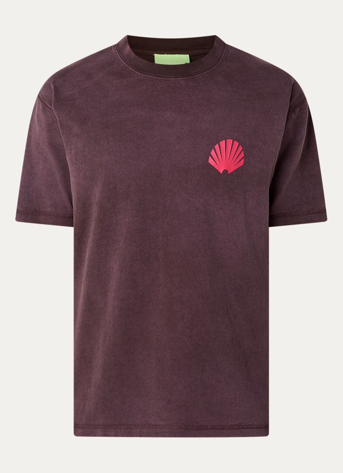New Amsterdam Surf Association T-shirt met logo- en backprint - voorkant 2 aubergine