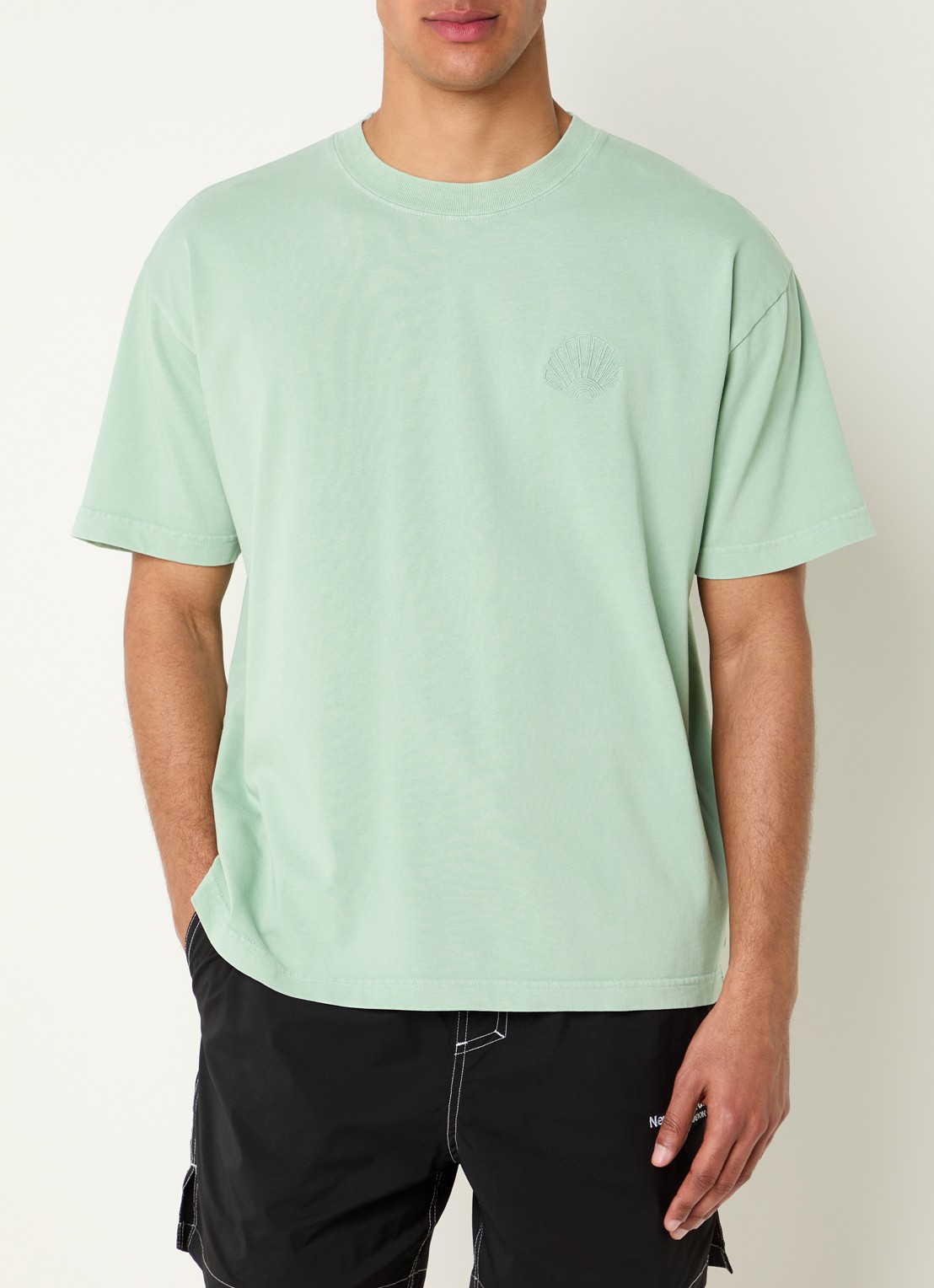 New Amsterdam Surf Association T-shirt met logoborduring - detail 3 groen