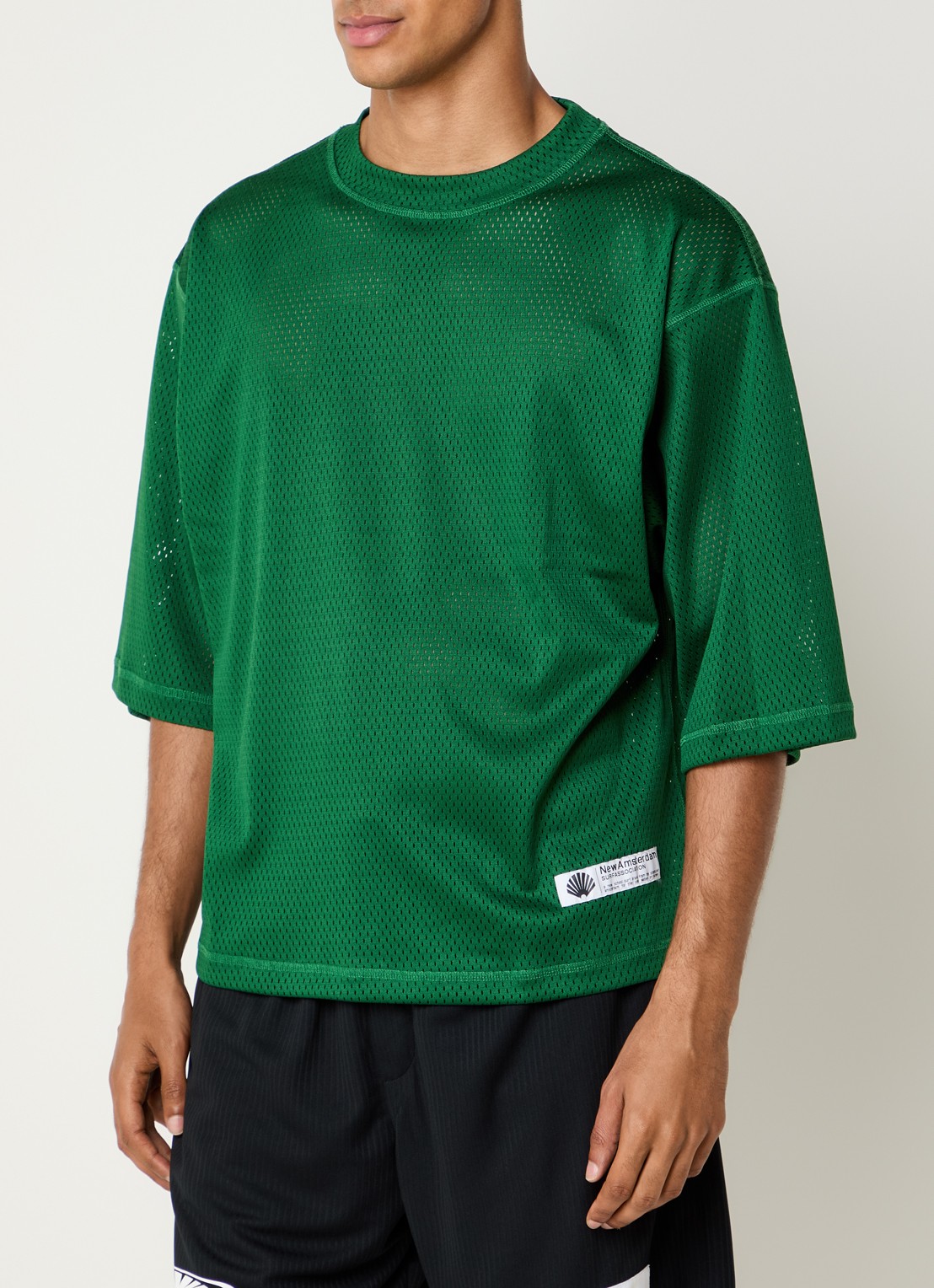 New Amsterdam Surf Association T-shirt van mesh - achterkant 2 groen