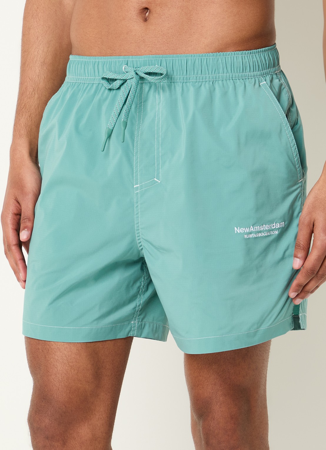 New Amsterdam Surf Association Zwemshorts met steekzakken - detail 4 lichtgroen