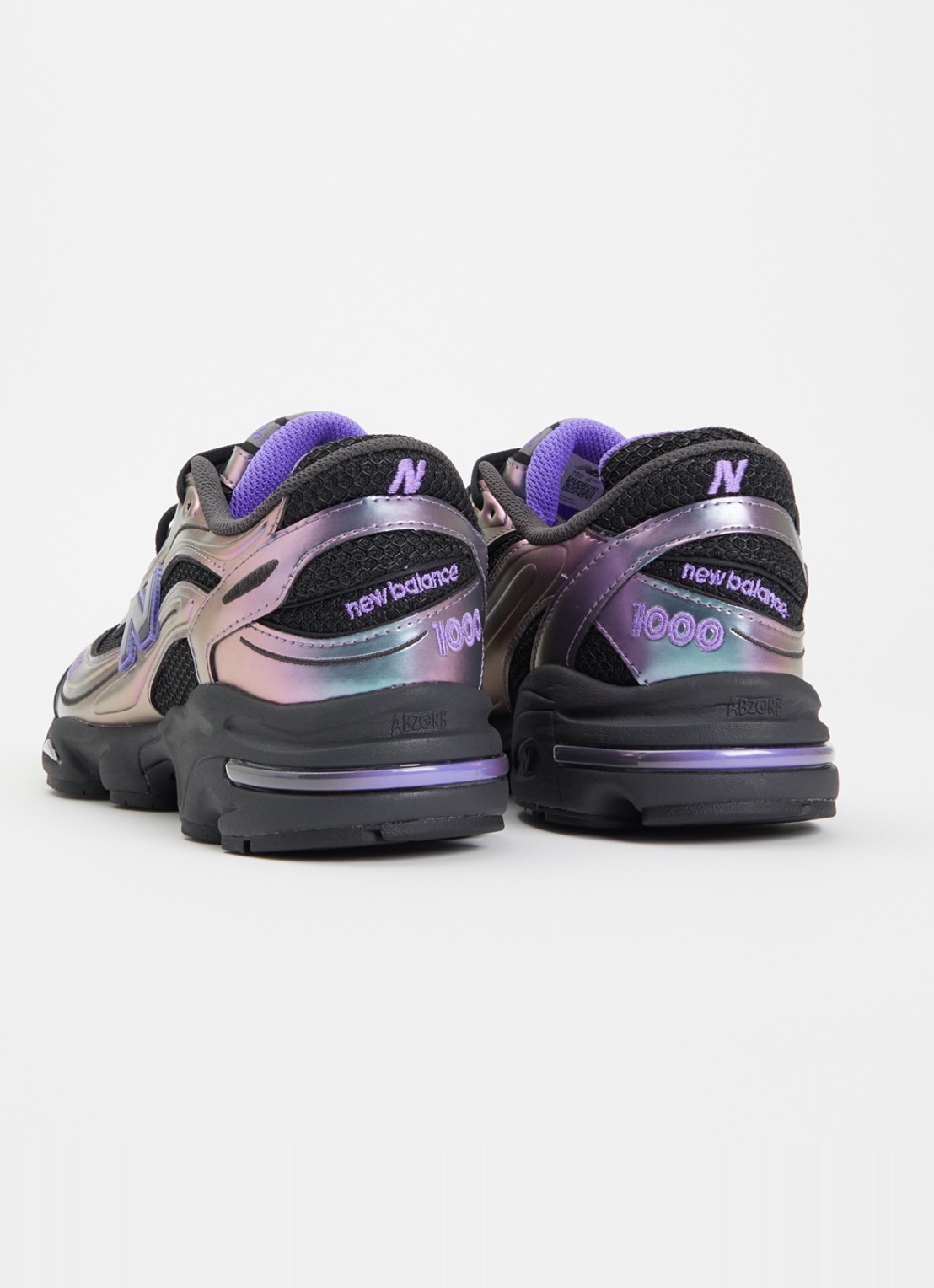 New Balance 1000 sneaker van mesh met metallic details - achterkant 3 paars