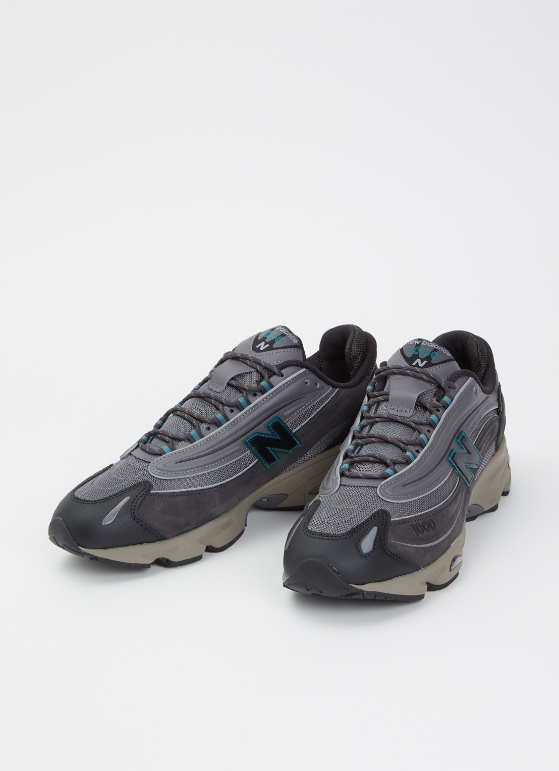New Balance 1000 sneaker van mesh met suède details - detail 2 antraciet